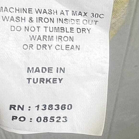 32 Bar Blues Linen Blend shirt mens XL long sleeve button down yellow/gray plaid - Picture 6 of 6